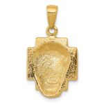 10K Gold Polished 2-D Small Jesus Head with Crown Pendant - Image 4