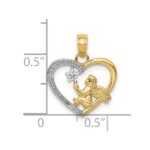 10K w/Rhodium Angel in Heart w/ Star Pendant - Image 3