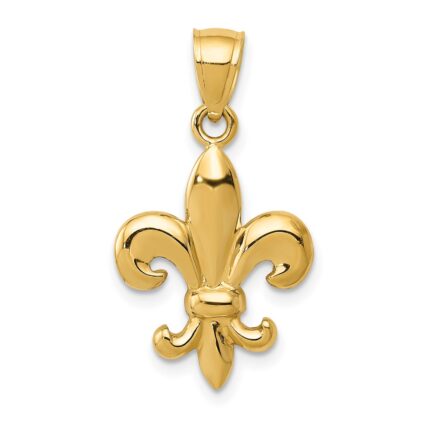 10k Polished Fleur de Lis Pendant