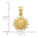 10k Satin Diamond-cut Sun Pendant - Image 3