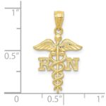 10k Diamond-cut Polished RN Nurse Pendant - Image 3
