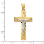 10k Two-tone Diamond-cut Latin Crucifix Pendant - Image 3