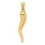 10k Hollow Italian Horn Pendant - Image 4