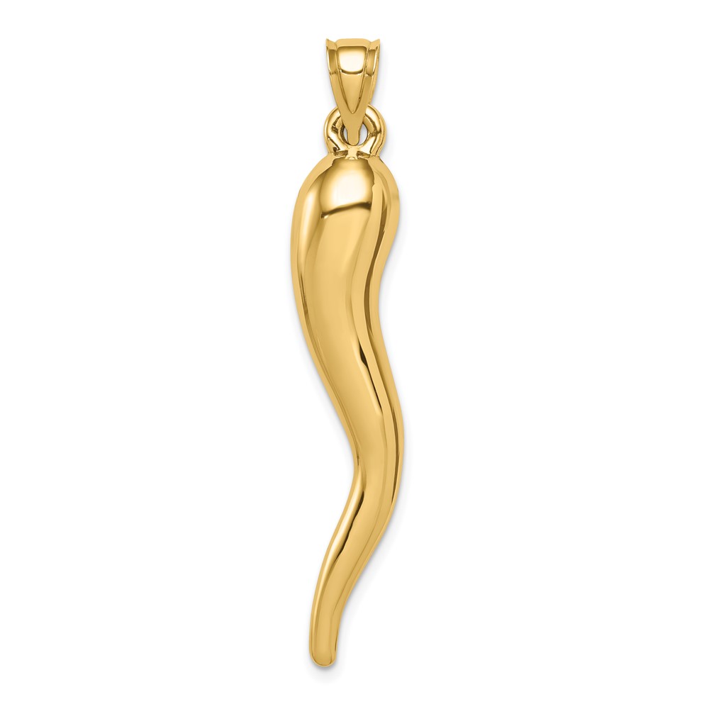 10K6389.jpg 10k Hollow Italian Horn Pendant - Image 1