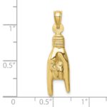 10K 3D Hollow Rock On Sign Charm - Image 3