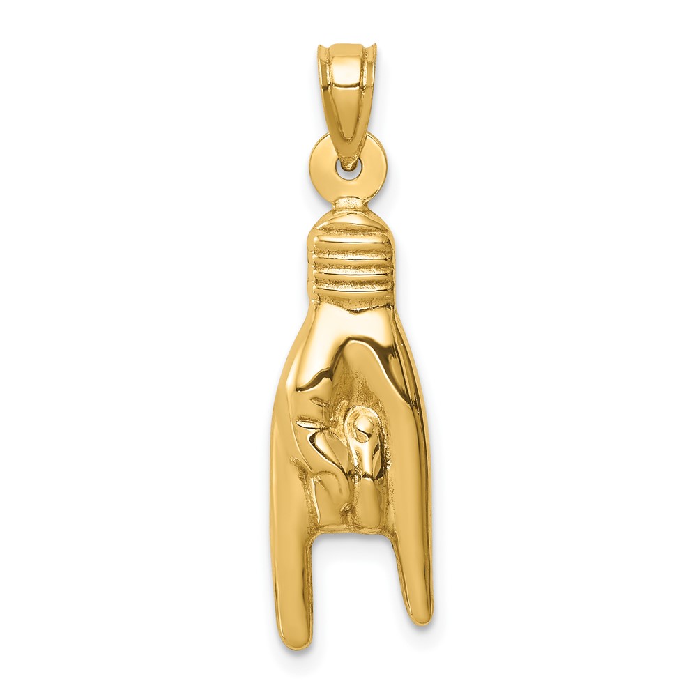 10K6392.jpg 10K 3D Hollow Rock On Sign Charm - Image 1