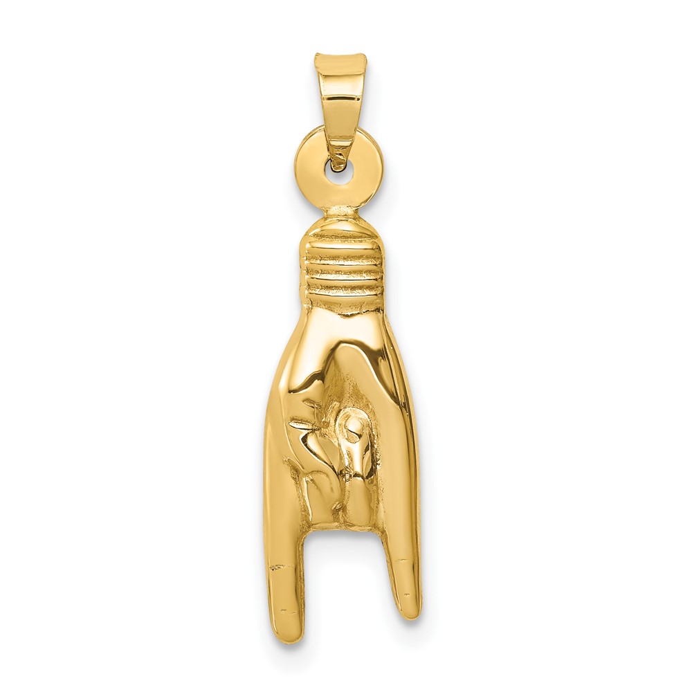 10K6393.jpg 10K 3D Hollow Rock On Sign Charm - Image 1