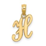 10K Polished H Script Initial Charm