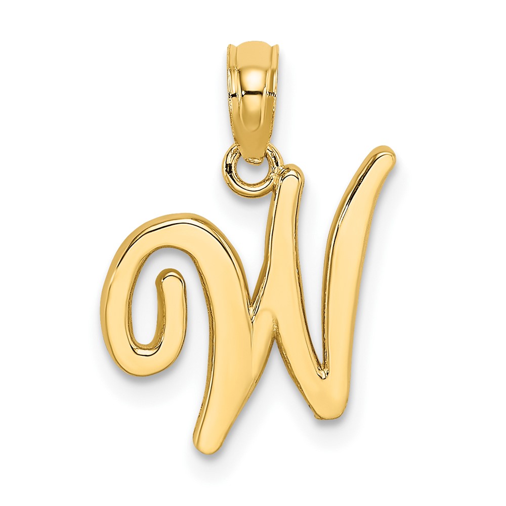 10K6422W.jpg 10K Polished W Script Initial Charm - Image 1