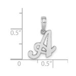 10K White Gold Polished A Script Initial Charm - Image 3