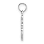 10K White Gold Polished F Script Initial Charm - Image 2