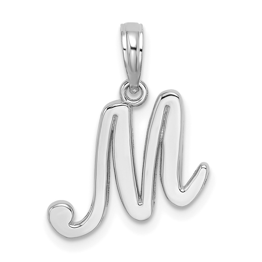 10K6422WM.jpg 10K White Gold Polished M Script Initial Charm - Image 1