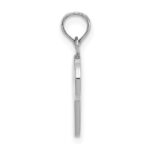 10K White Gold Polished P Script Initial Charm - Image 2