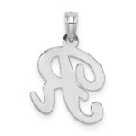 10K White Gold Polished R Script Initial Charm - Image 4