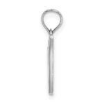 10K White Gold Polished V Script Initial Charm - Image 2