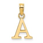 10K Polished A Block Initial Charm
