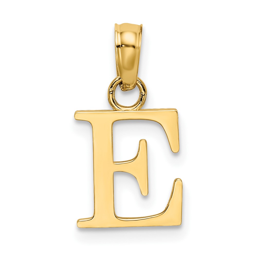 10K6423E.jpg 10K Polished E Block Initial Charm - Image 1