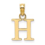 10K Polished H Block Initial Charm