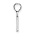 10K White Gold Polished I Block Initial Charm - Image 2