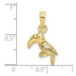 10K 3-D Textured/Polished Toucan Bird Charm - Image 3