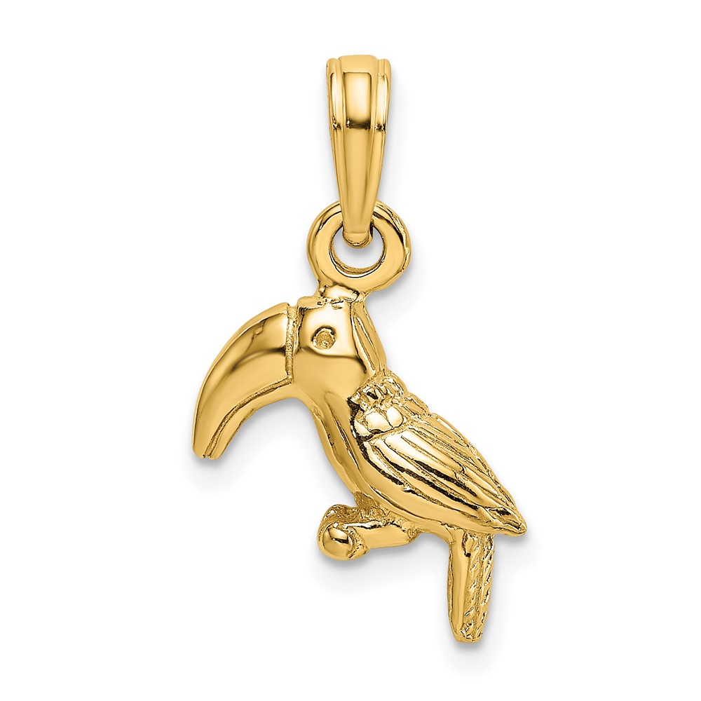 10K6448.jpg 10K 3-D Textured/Polished Toucan Bird Charm - Image 1