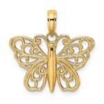 10K Filigree Butterfly Charm