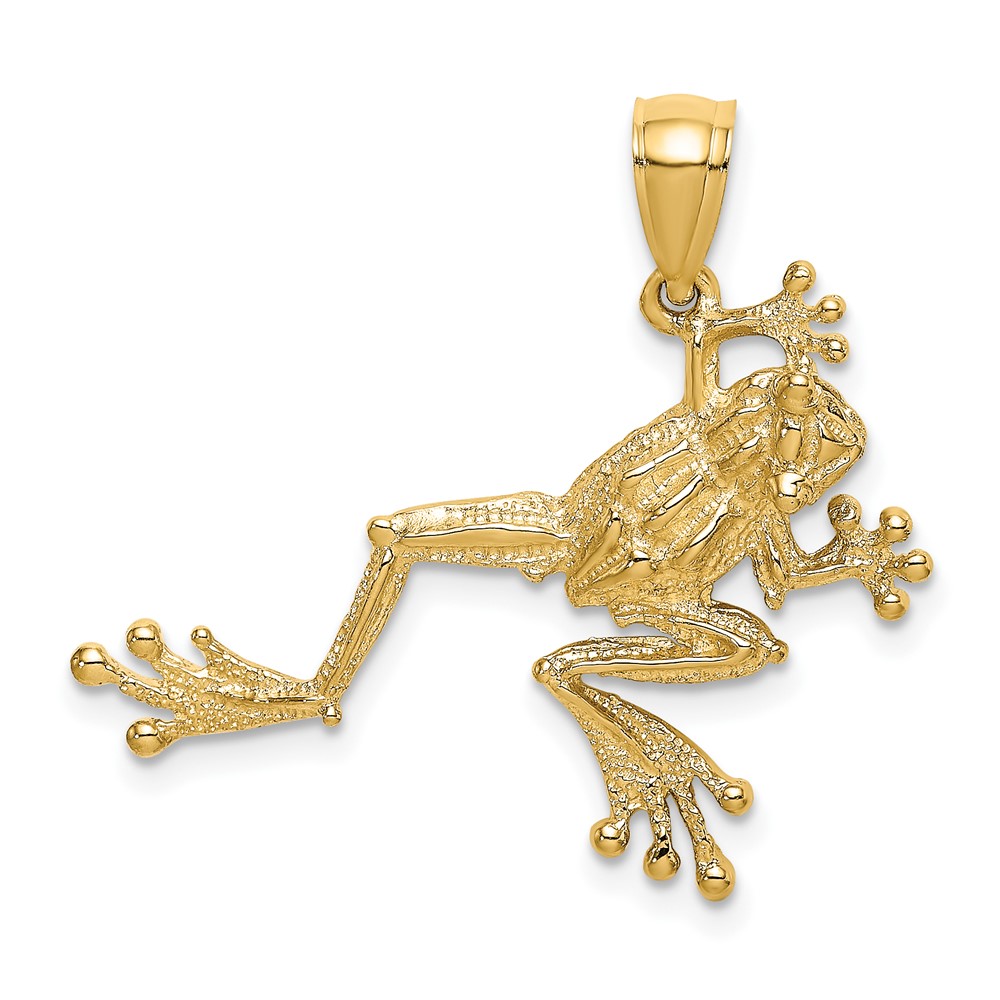 10K6482.jpg 10K 2-D Textured Frog Charm - Image 1