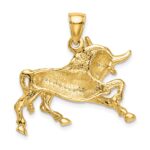 10K Polished Raging Bull with Horns Charm - Image 4