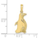 10K 2-D Polished and Engraved Penguin Charm - Image 3