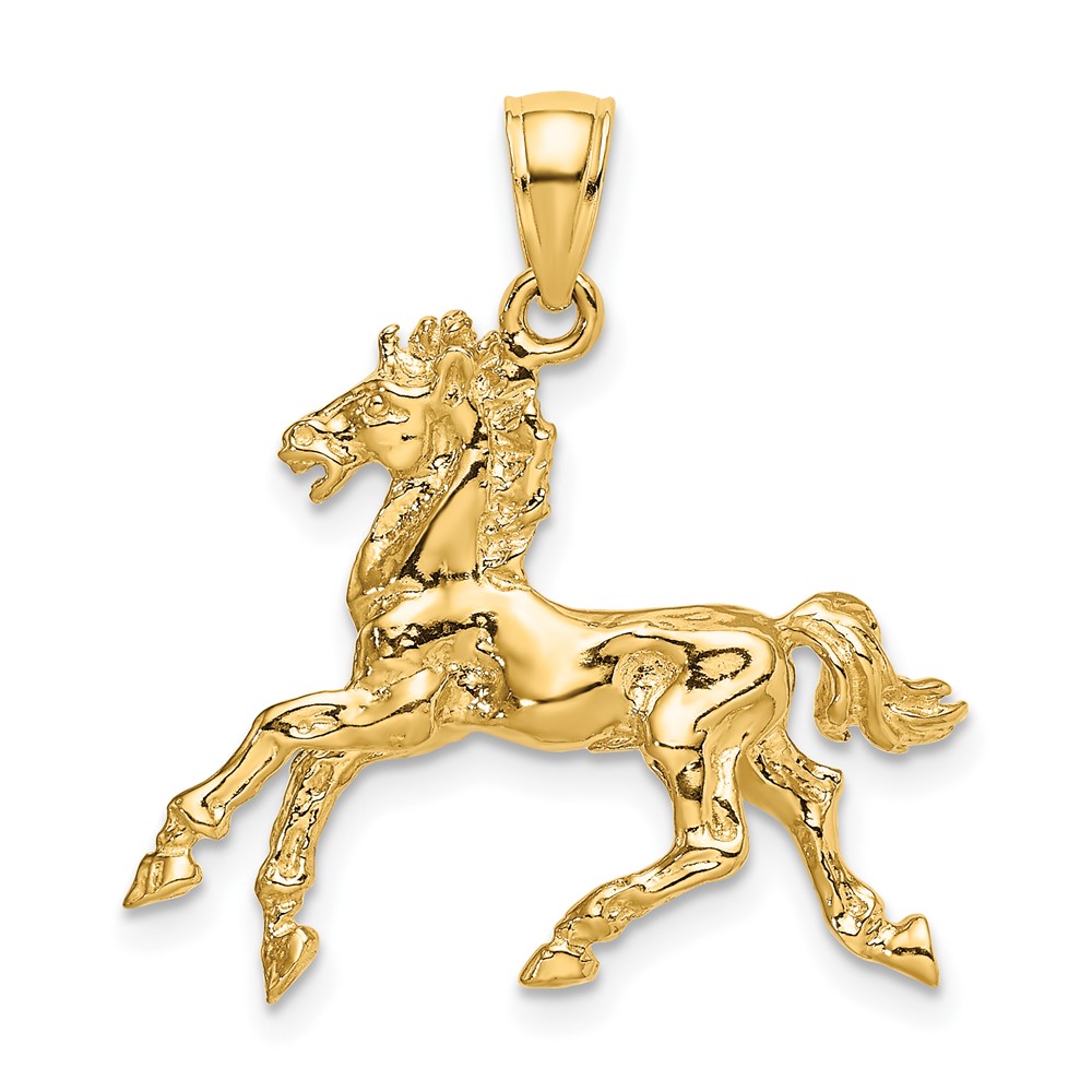 10K6547.jpg 10K 3-D Horse Trotting Charm - Image 1