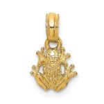 10K Textured Miniature Frog Charm