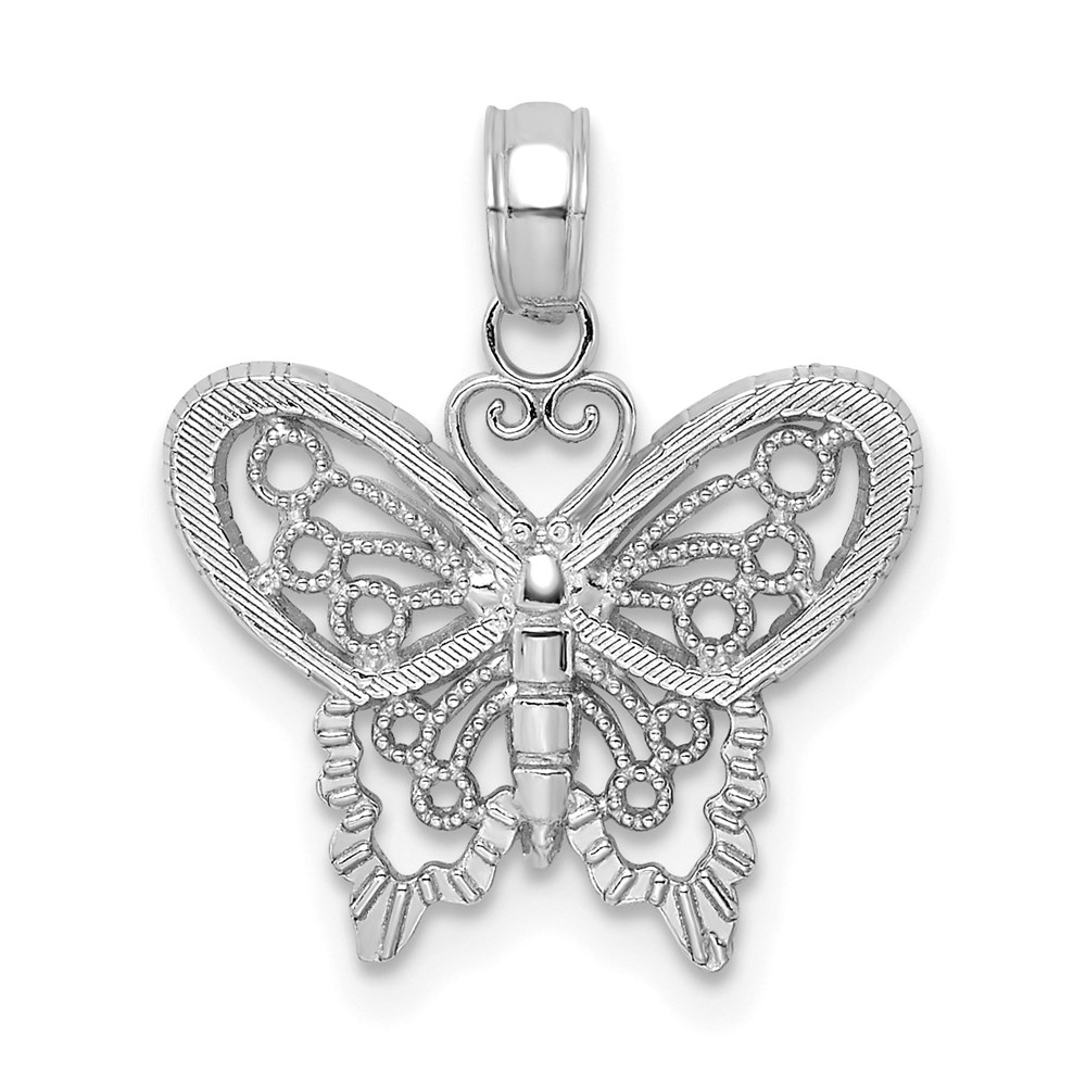 10K6554W.jpg 10K White Gold Polished Butterfly Charm - Image 1