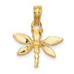 10K 2-D Mini Dragonfly w/Solid Wings Charm - Image 4