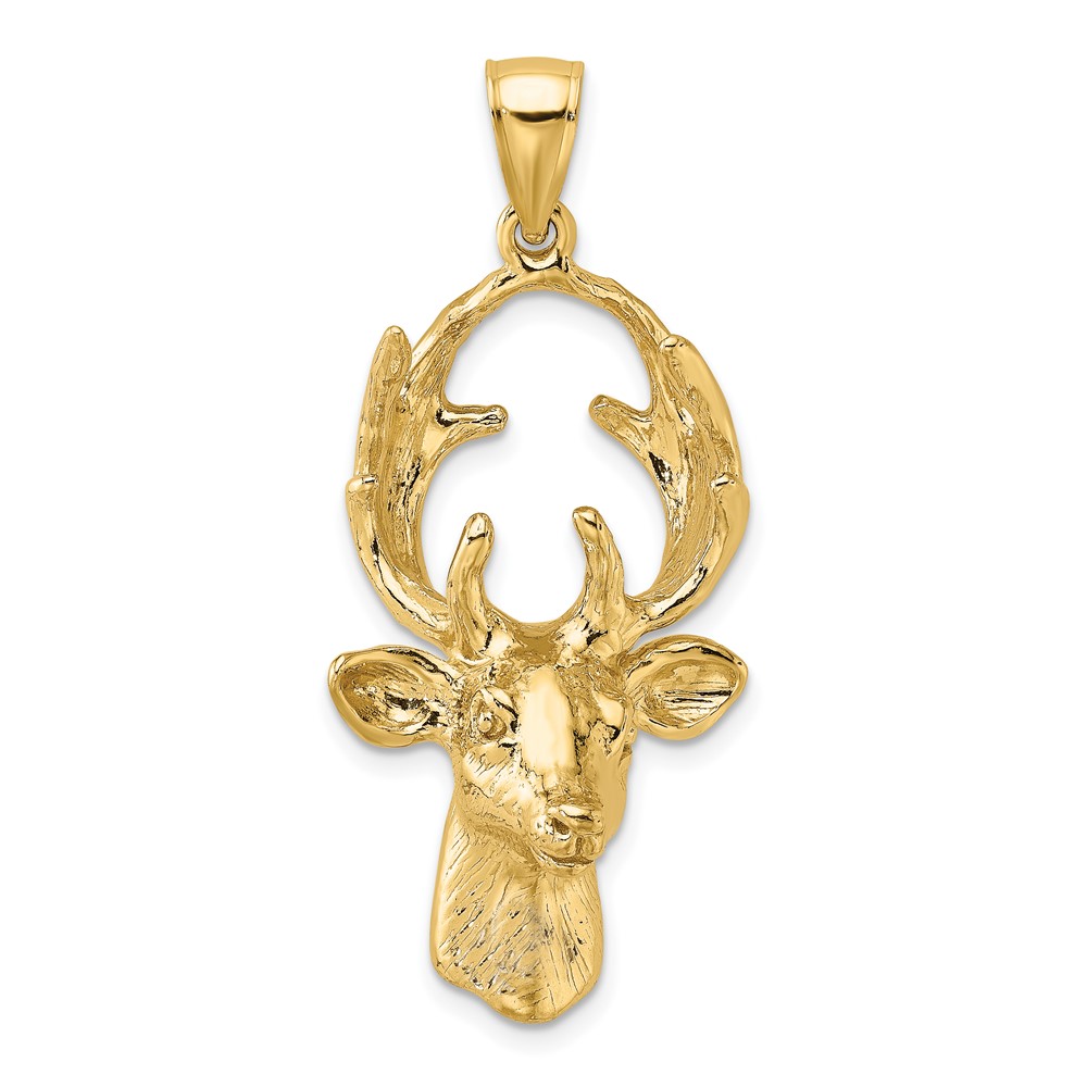 10K6568.jpg 10K 3-D Deer Head Charm - Image 1