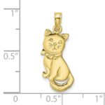 10K 3-D Polished Sitting Cat w/Bow Charm - Image 3