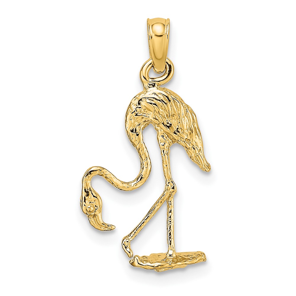10K6608.jpg 10K 3-D Textured Flamingo Charm - Image 1