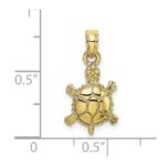 10K 3-D Polished Land Turtle Charm - Image 3
