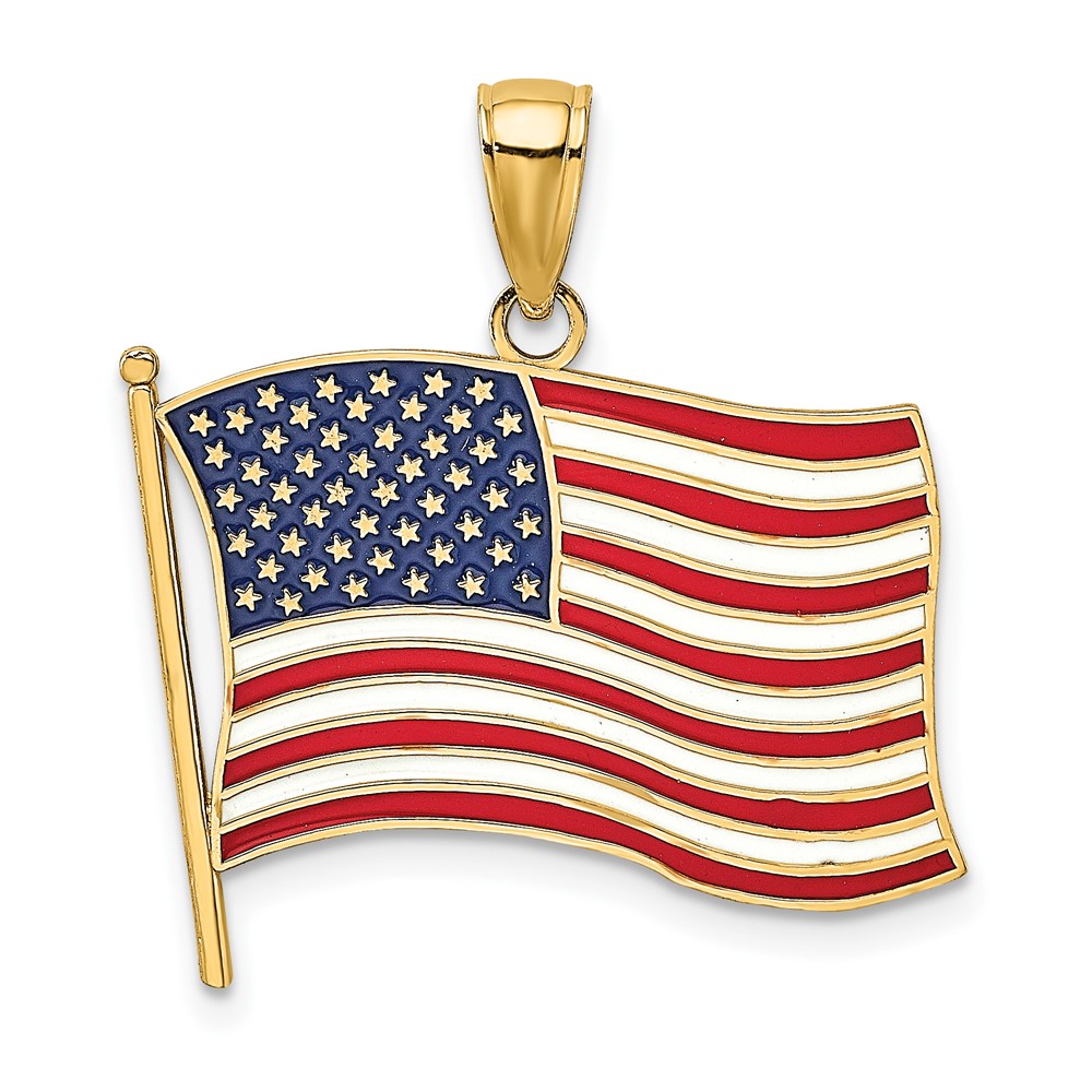 10K6639.jpg 10K w/ Enamel American Flag Charm - Image 1