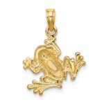 10k Green Enameled Small Frog Charm - Image 4