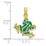 10k Green Enameled Small Frog Charm - Image 3