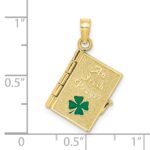 10K 3-D Moveable Enameled AN IRISH PRAYER Book w/Clover Charm - Image 7