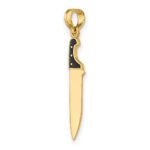 10K W/ Black Enamel 3-D Butcher Knife Charm - Image 5