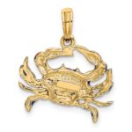 10K 2-D Blue Enamel Crab Charm - Image 4
