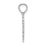 10K White Gold Heart w/ Lace Trim Charm - Image 2