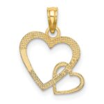 10K Flat Two Hearts Intertwined Charm - Image 4