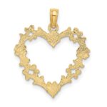 10K Cut-Out Floral Heart Charm - Image 4