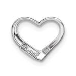 10K White Gold Floating Heart Charm - Image 4