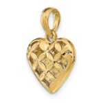 10K 3-D Diamond-cut Filigree Puffed Heart Charm - Image 5