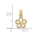 10k 2-D Mini Daisy Flower Charm - Image 3
