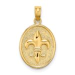 10K Fleur de Lis on Oval Disc Charm